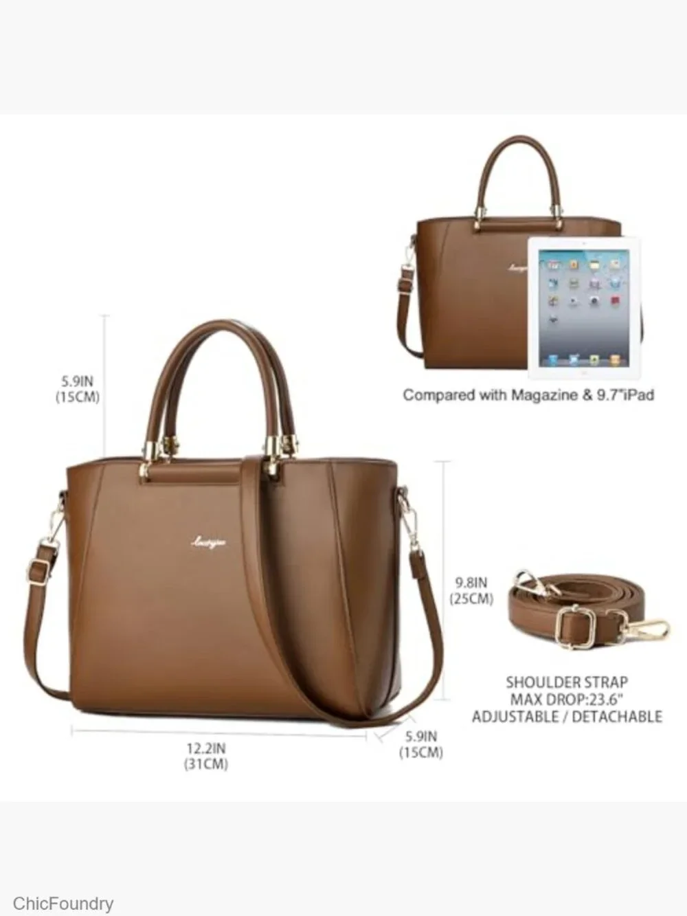 Satchel Crossbody Shoulder Bag Top Handle Tote for Office Daily
